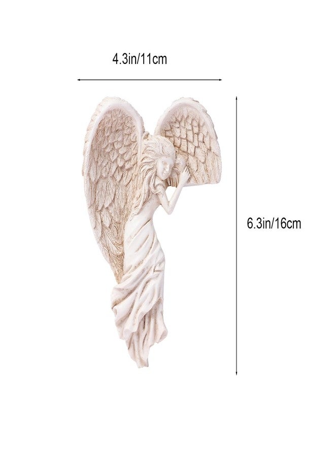 WEAXIO 1pc Elegant Guardian Angel Sculpture - Handcrafted Resin Winged Figurine Wall Art, Vintage Doorway Decor for Home, Office, Living Room & Spiritual Spaces - Image 2